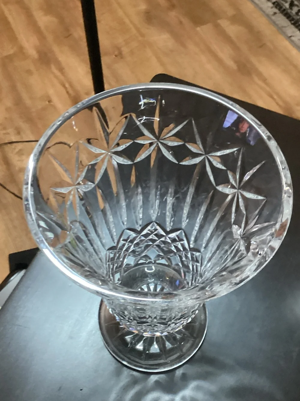 Waterford Starburst Cut Crystal Footed Vase - 10” X 7” - Beautiful Piece
